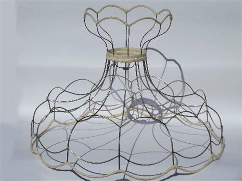 huge scalloped lampshade frame vintage wire victorian lamp shade