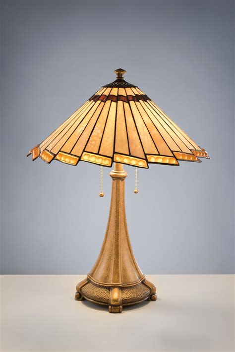 bronze table lamp wleaded glass shade table lamps collection city knickerbocker