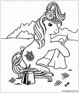 Pony Little Coloring Pages Performing Magic Color sketch template