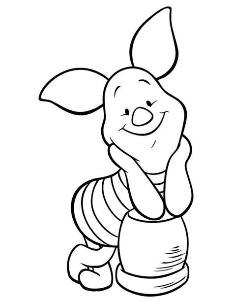 coloring piglet winnie  pooh drawing cartoon coloring pages cute