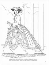 Coloring Pages Victorian Fashion Historical Woman Book Printable Color Mode Dress Women Adult Adults Ladies Fashions Jahrhundert Coloriage Vorlagen Ausmalbilder sketch template
