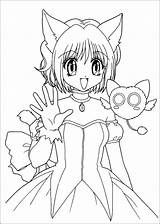 Anime Coloring Pages Girl Cute Print Printable Chibi Cat Getcolorings Color sketch template