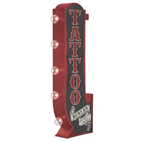 buy sign   times led lighted tattoo parlor arrow sign  sided metal