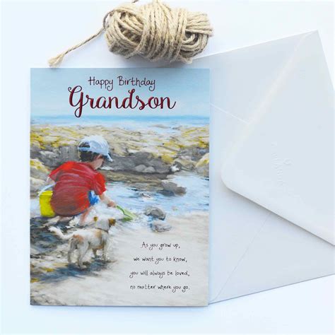 words  warmth grandson birthday card garlanna greeting cards