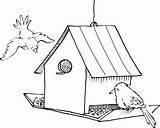 Bird Feeder Feeders Coloring House Drawing Clipart Birdhouse Outline Houses Birds Make Pages Drawings Building Build Station Table Line Shed sketch template