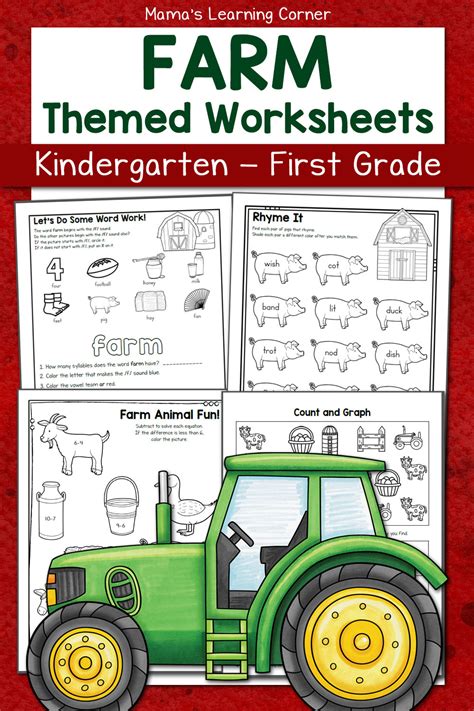 farm worksheets  kindergarten   grade mamas learning corner
