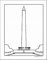 Monument Washington Coloring Clipart Memorial Pages Clipground Designlooter 392px 3kb Colouring sketch template