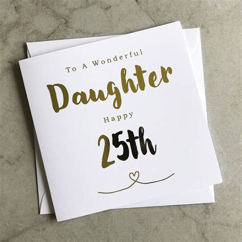 gold foil daughter  birthday card  daughter card etsy uk