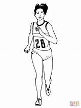 Running Coloring Marathon Woman Pages Athletics Printable sketch template