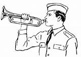 Corneta Bugle Soldado Trompeta Tocando Klaroen Trompete Clairon Instrumentos Disegno Trombetta Taps Bugler Colorare Coloriage Bandas Tapsbugler sketch template