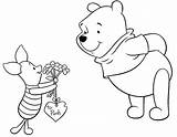 Coloring Pages Valentines Disney Pooh Piglet Valentine Winnie Disneyclips Pdf Kids sketch template