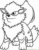 Coloring Growlithe Pages Getcolorings Pokemon Arcanine sketch template