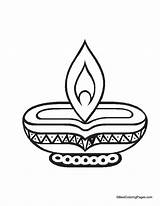 Diya Diwali Deepak Rangoli Bestcoloringpages Sketchite Clipground sketch template