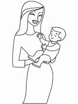 Coloring Pages Mother Mothers Printable Joseph First sketch template