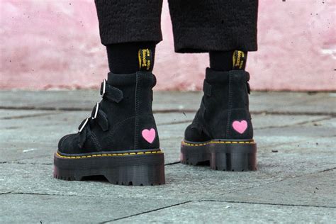 lazy oaf  dr martens suede boots  hearts hypebae