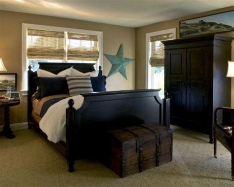 dark furniture tan walls   pop  color traditional bedroom design traditional bedroom