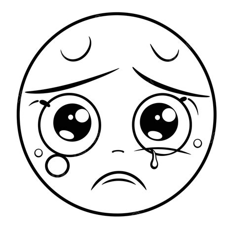 cartoon crying face coloring pages outline sketch drawing vector sad
