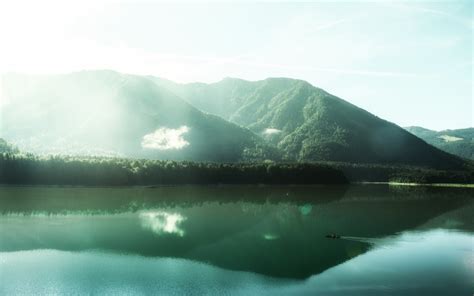 images water nature cloud mist sunlight morning hill lake river mountain range