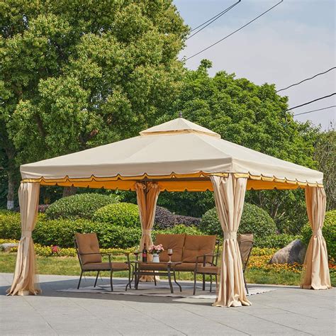 erommy    outdoor gazebo canopy aluminum frame soft top outdoor patio gazebo