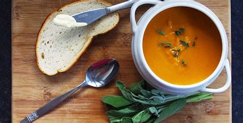 butternut squash honey and sage soup the dinner bell