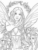 Fenech Selina Fairies Mystical Elves Mythical Kleurplaat Myth Everfreecoloring Fae Mermaids sketch template
