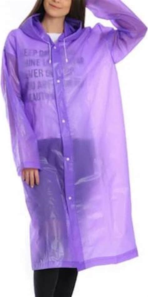 bolcom paarse doorzichtige regenjas uniseks regenjassen waterdicht transparant poncho