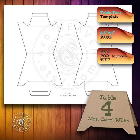 table tent template   printable  jpg psd eps format