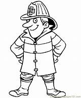 Coloring Pages Fireman Kids Jobs Color Printable People Fire Family Safety Sheet Sheets Firemen Firefighter Colouring Print Community Helpers Clipart sketch template