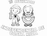 Independencia Campesinos Costarricenses Patrios Simbolos Patria sketch template