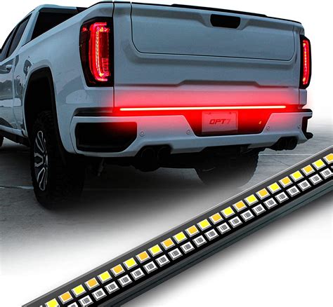 amazoncom opt  redline double row led tailgate light bar wamber turn signal weatherproof