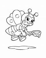 Bee Coloring Bumble Cute Pages Print Kids Animals Color sketch template