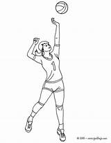 Saque Salto Dibujos Voleibol Línea sketch template
