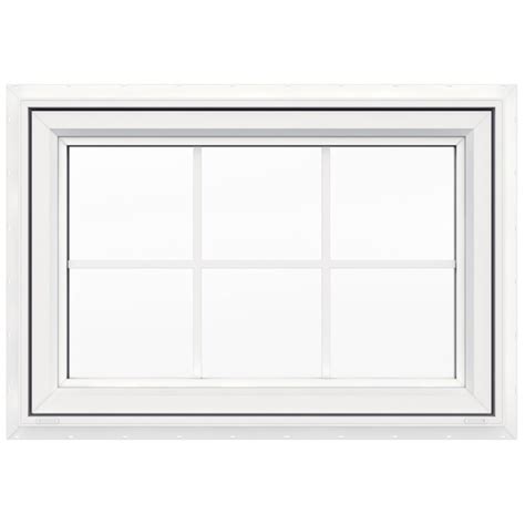 jeld wen        single vinyl  construction white awning window