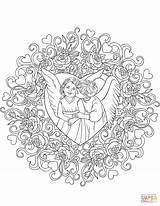 Mandala Coloring Angels Valentine St Two Pages Mandalas sketch template