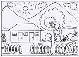 Mewarnai Pemandangan Indah Warna Halaman Bunga sketch template