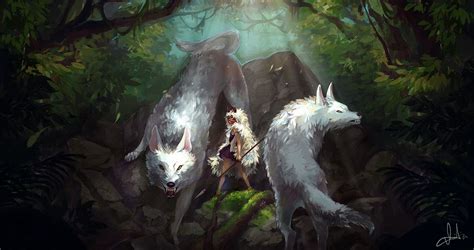 the wolf clan and princess mononoke by einiv on