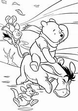 Coloring Pages Disney Cartoon Winnie Pooh Kids Eeyore Hurricane sketch template