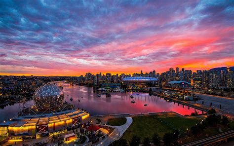 vancouver bc canada  sunset  cityporn