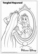 Rapunzel Raiponce Enrolados Enredados Colorat Couronne Tangled Coroa Espelho sketch template