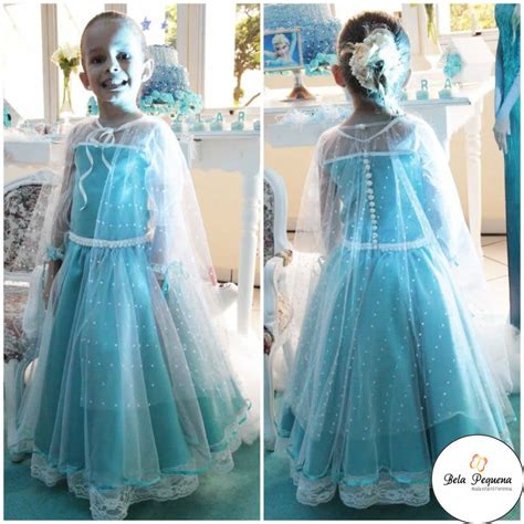 Vestido Infantil Elsa Frozen Bela Pequena Elo7