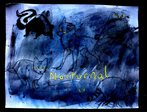 fun  home nocturnal animals project watercolor resist