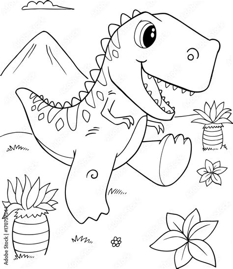cute  rex coloring page   gambrco