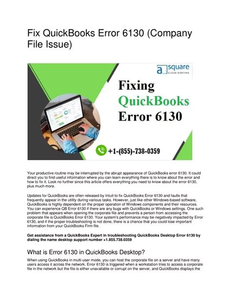 Ppt Fix Quickbooks Error 6130 Company File Issue Powerpoint