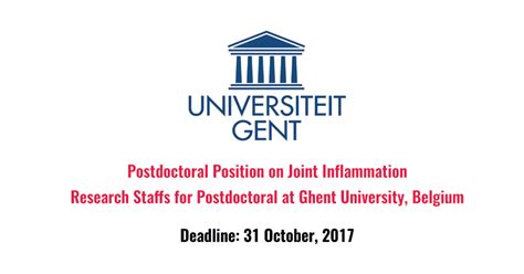 research staffs  postdoctoral  ghent university belgium asean scholarships