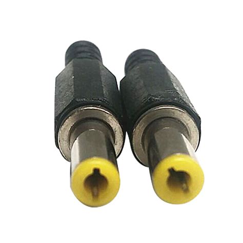 pcs hot mm  mm dc power plugs male barrel connectors black  yellowconnectors