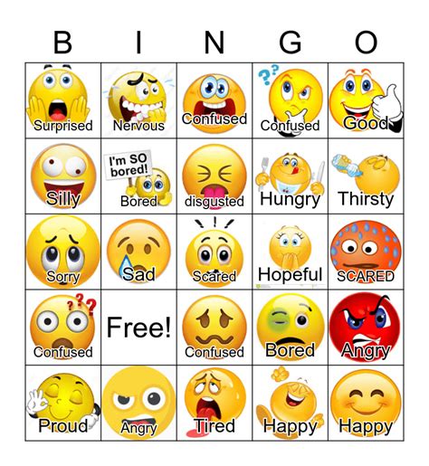 feelings bingo  printable