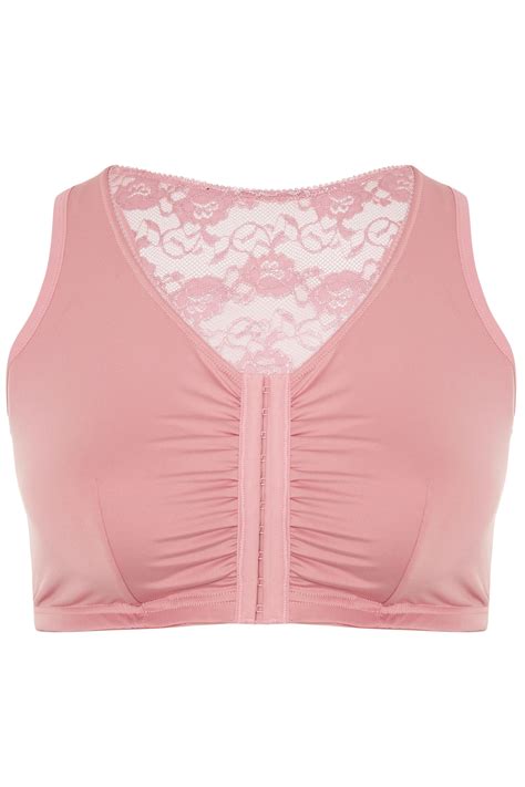 dusky pink front fastening bra yours clothing