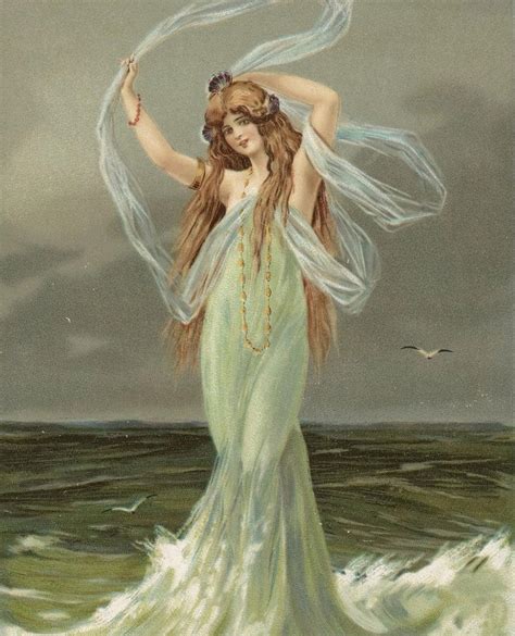 unframed art nouveau mermaid bride water nymph fairy fairies etsy