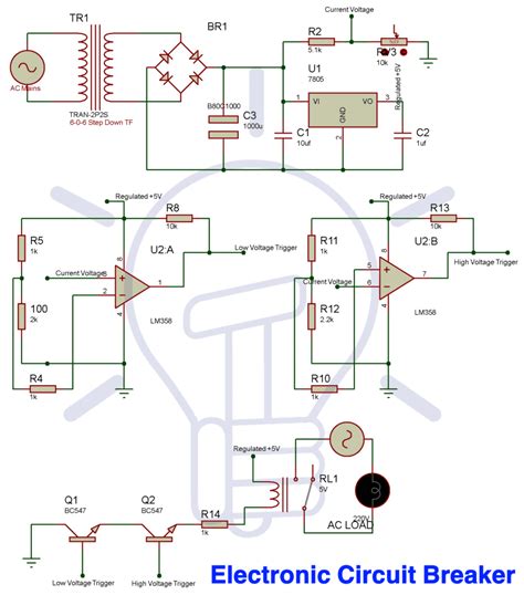 electronic circuit breaker schematic circuit diagram working