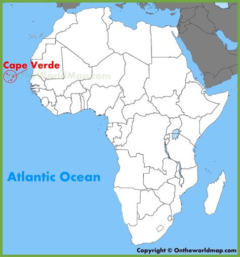 cape verde location   africa map